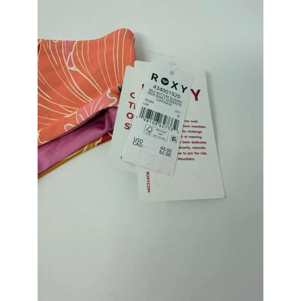 Roxy Juniors Size XL Bell Bottom Blooms High Waist Bikini Swim Bottoms‎ $44 419